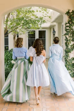 Socialite Skirt in Green Stripe
