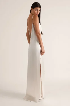 Soie V-Back Slip Gown in Ivory