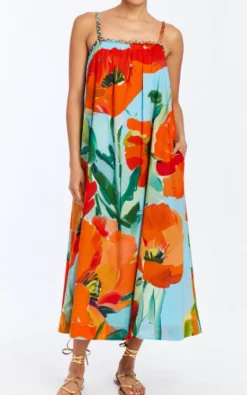 Solen Midi Dress in Poppy Red