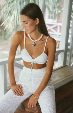 Something Blue Top in White