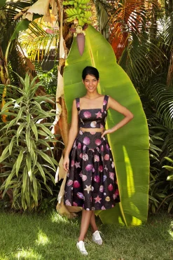 Sotavento Midi Skirt in Conchitas Black Print