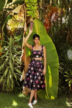 Sotavento Midi Skirt in Conchitas Black Print