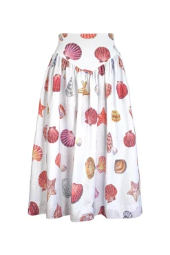 Sotavento Midi Skirt in Conchitas White Print