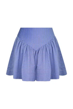 Sotavento Mini Skirt in Blue Stripes