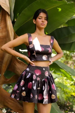 Sotavento Mini Skirt in Conchitas Black Print