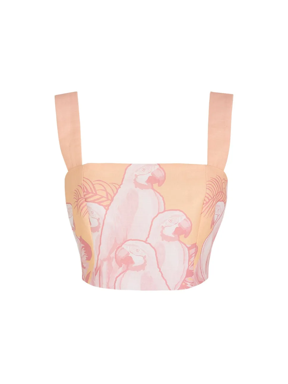 Sotavento Top in Coral Macaw Print