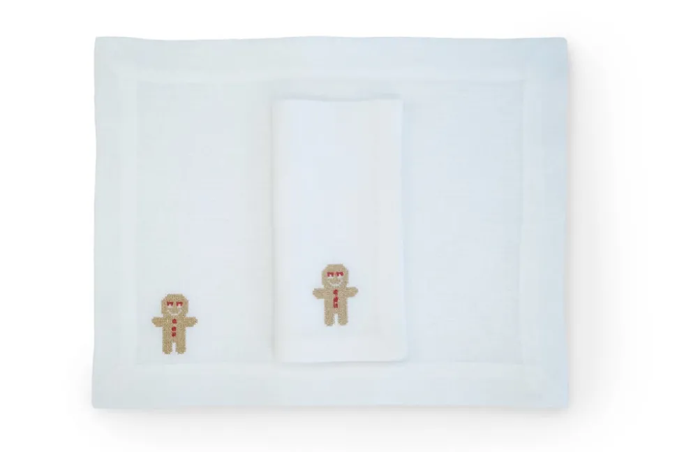 Sparkling Ginger Bread Napkin and Placemat, Set of 2