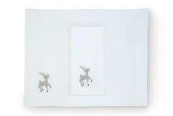 Sparkling Reindeer Napkin and Placemat, Set of 2