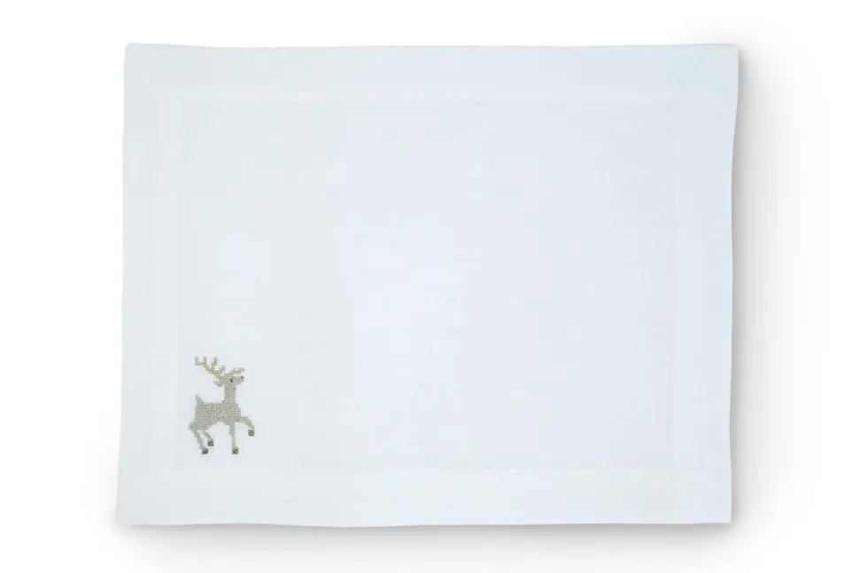 Sparkling Reindeer Napkin and Placemat, Set of 2