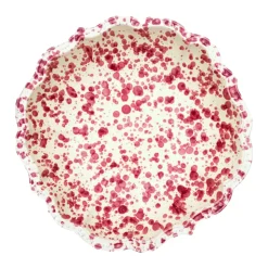 Speckled Serving Bowl in Burgundy