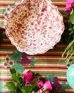 Speckled Serving Bowl in Burgundy