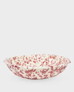 Speckled Serving Bowl in Burgundy