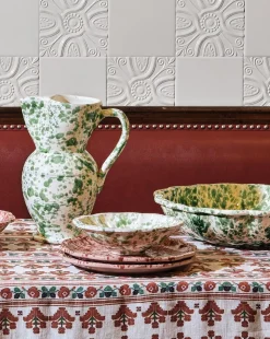 Speckled Small Bowl in Green and White