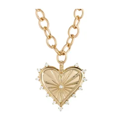 Spiked Heart Necklace with Chain