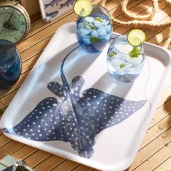 Spotted Stingray Large Rectangular Birchwood Tray