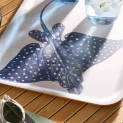 Spotted Stingray Large Rectangular Birchwood Tray