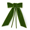 Spring Green Velvet Napkin Bows, Set of 4