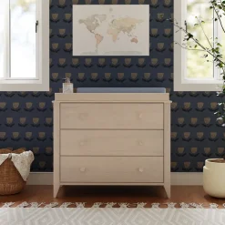 Sprout 3-Drawer Changer Dresser with Removable Changing Tray in Washed Natural & White