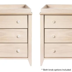 Sprout 3-Drawer Changer Dresser with Removable Changing Tray in Washed Natural & White