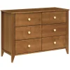 Sprout 6-Drawer Double Dresser in Chestnut & Natural