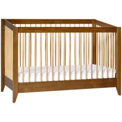 Sprout 4-in-1 Convertible Crib with Toddler Bed Conversion Kit in Chestnut & Natural