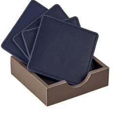 Square Coaster Set in Blue