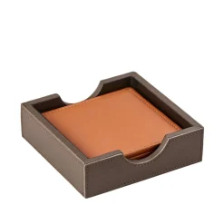 Square Coaster Set in British Tan