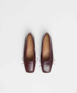 Square Toe Ballerina in Dark Oxblood