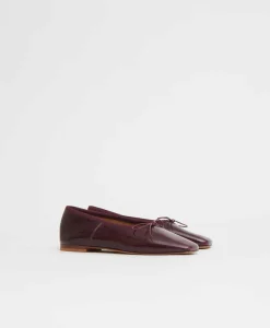 Square Toe Ballerina in Dark Oxblood