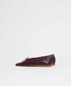 Square Toe Ballerina in Dark Oxblood