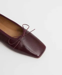 Square Toe Ballerina in Dark Oxblood