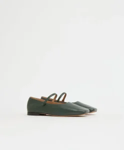 Square Toe Mary Jane in Moss