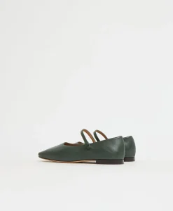 Square Toe Mary Jane in Moss