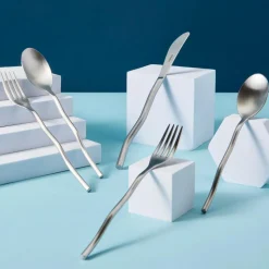 Squiggle 5-Piece Cutlery Set in Matte Silver