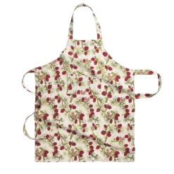 Squirrel and Pinecone Apron in Red & Brown