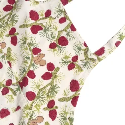 Squirrel and Pinecone Apron in Red & Brown