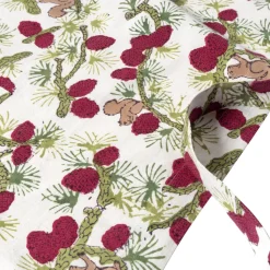 Squirrel and Pinecone Apron in Red & Brown