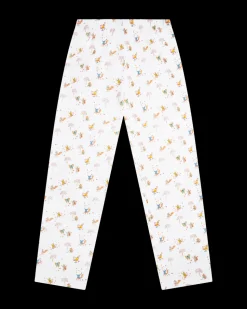 Squirrel Print Henley Pajamas in White