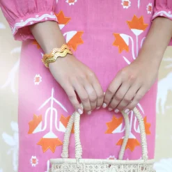 Stacking Squiggle Cuff in Orange