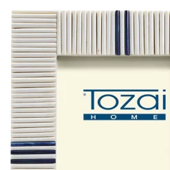 Stacks Photo Frame with Lapis Colored Inlay, Set of 2