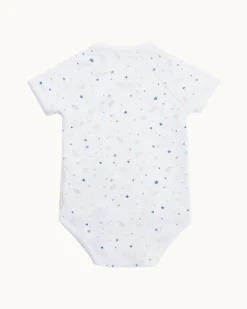 Star & Crown Pima Cotton Wrap Onesie in Blue