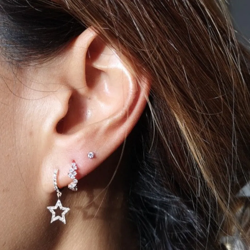 Star Charm Earrings, Pair