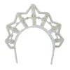 Star Shaped Pearl Headpiece in White Velvet