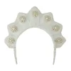 Star Shaped Pearl Headpiece in Ivory Velvet
