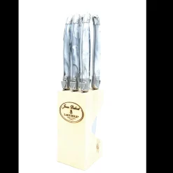 Steak Knives In Marble Block, Set of 6