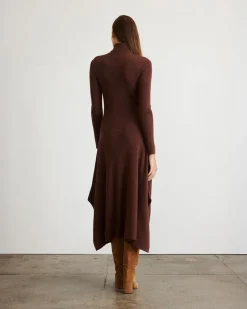 Steffi Knit Dress in Chocolate Melange