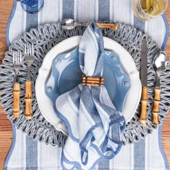 Straw Loop Oval Placemat in Chambray