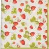 Strawberry Fields Tablecloth with Green Trim