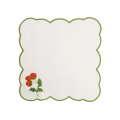 Strawberry Placemat and Napkin Set in Green