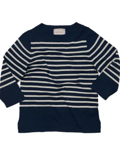 Striped Boatneck in Navy